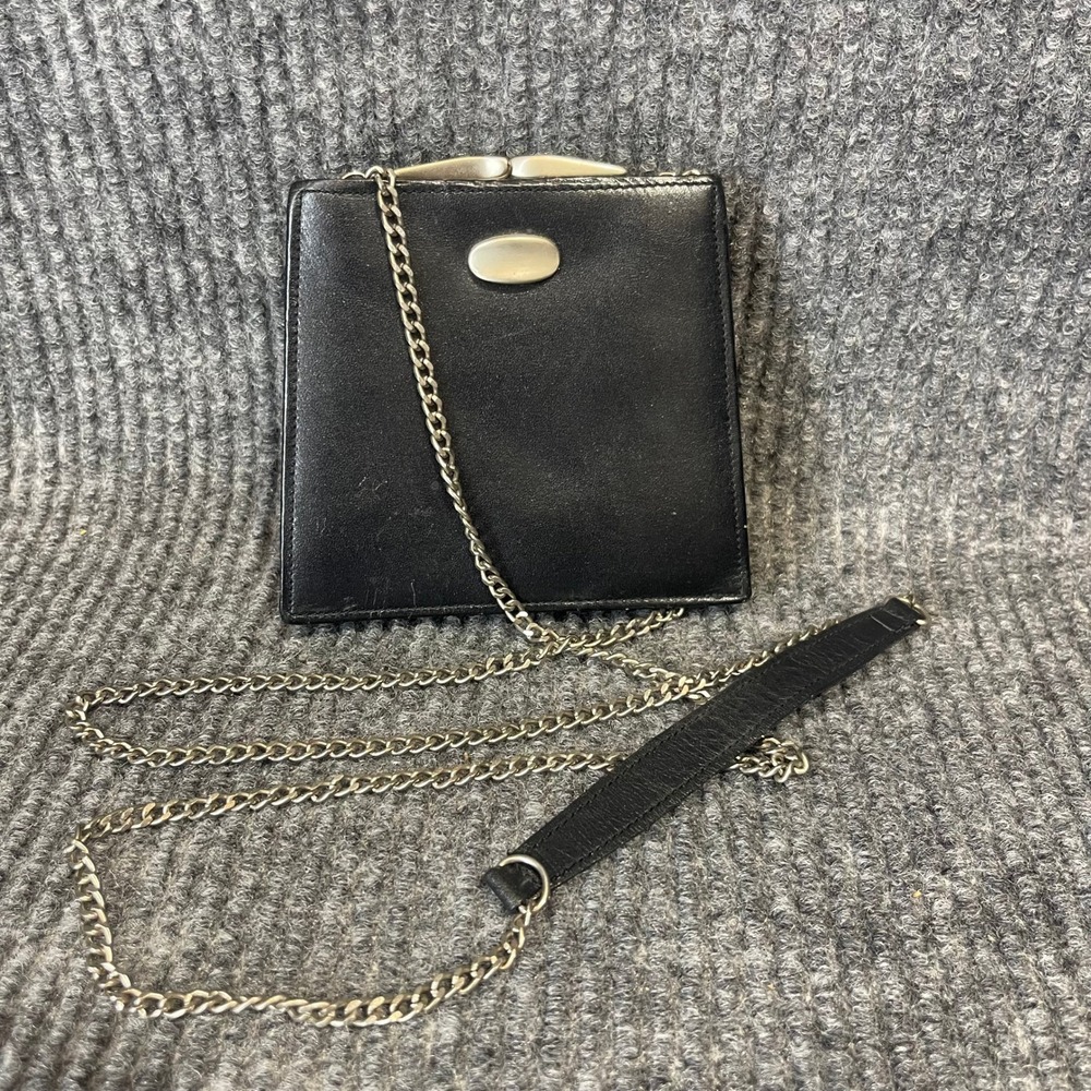 Dolcetta Micro Crossbody Bag Black Leather Chain Minimalist Y2K Chic Formal